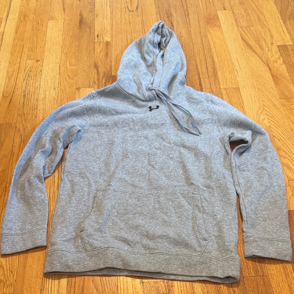 Under Armour Men's Light Gray Hoodie Loose Fit Size Small